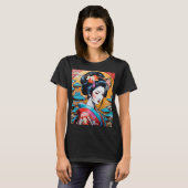 Geisha and Sakura: Japanese-Inspired Art T-Shirt (Vorne ganz)
