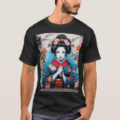 Geisha and Sakura: Japanese-Inspired Art T-Shirt (Vorderseite)