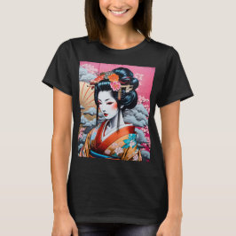 Geisha and Sakura: Japanese-Inspired Art T-Shirt
