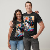 Geisha and Sakura: Japanese-Inspired Art T-Shirt (Unisex)