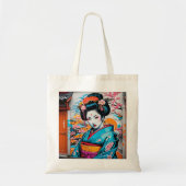 Geisha and Sakura: Japanese-Inspired Art Tragetasche (Vorne)