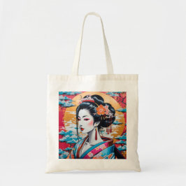 Geisha and Sakura: Japanese-Inspired Art Tragetasche