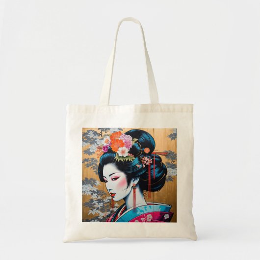 Geisha and Sakura: Japanese-Inspired Art Tragetasche (Vorne)