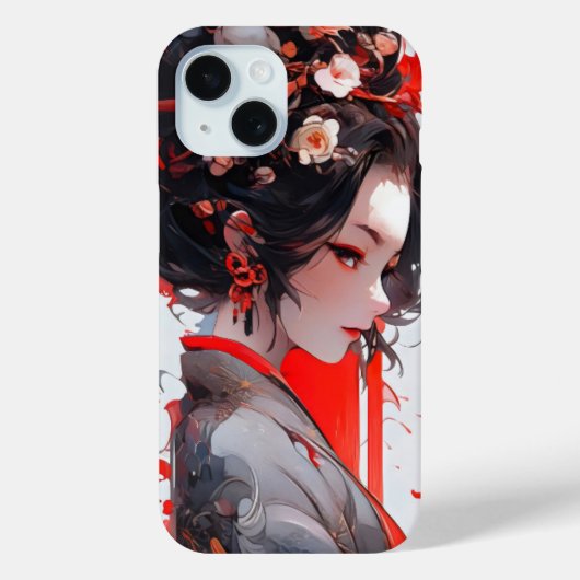 Geisha Anime Woman Case-Mate iPhone Hülle (Rückseite)