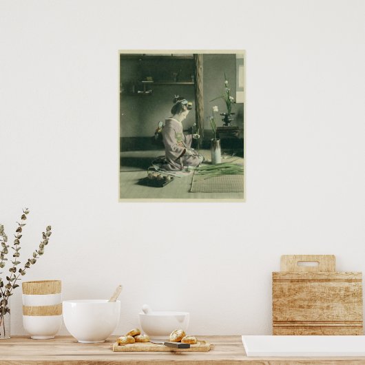 Geisha Arrange Iris Blume Poster Print (Küche)