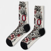 Geisha Art Crew Socks Socken (Linkes Detail)
