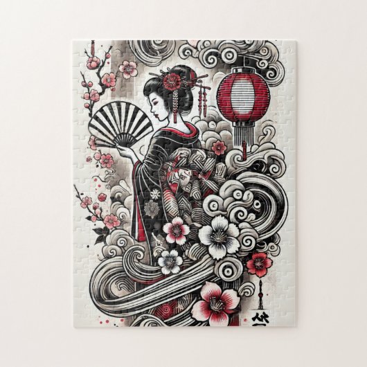 Geisha Art Jigsaw Puzzle (Vertikal)