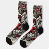 Geisha Art Pattern Socks Socken (Linkes Detail)