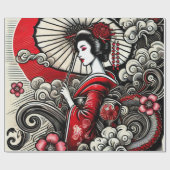 Geisha Art Wrapping Paper - Elegante Geschenkwrap Geschenkpapier (Flach)