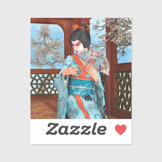 Geisha Aufkleber (Blatt)