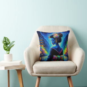 Geisha Beautiful Neon Kissen