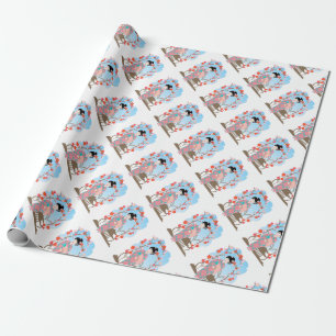 Geisha bei Sakura Geschenkpapier