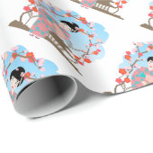 Geisha bei Sakura Geschenkpapier (Rolleneckpunkt)