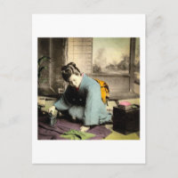 Geisha bereitet Seide Kimono Vintages altes Japan 