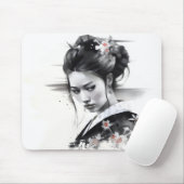 Geisha Black Ink Mousepad (Mit Mouse)