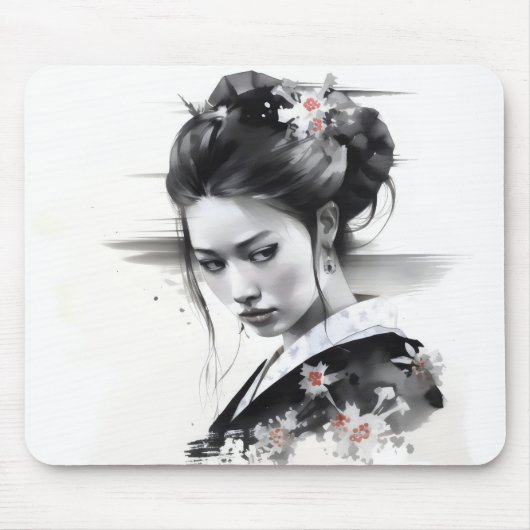 Geisha Black Ink Mousepad (Vorne)