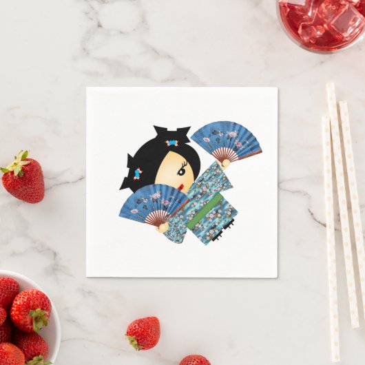 Geisha Blue Serviette (Beispiel)