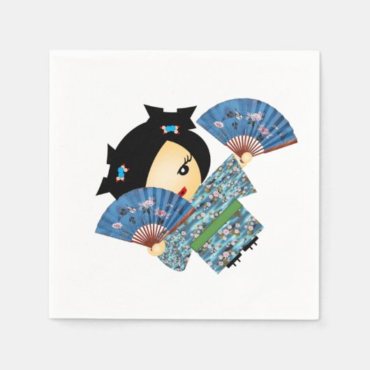 Geisha Blue Serviette (Vorderseite)