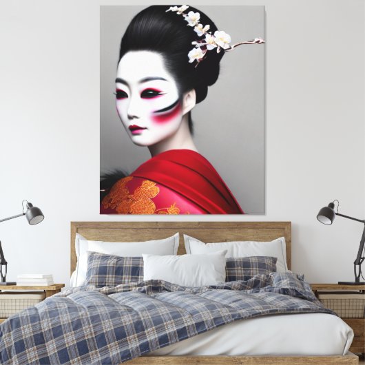 Geisha Canvas Print Leinwanddruck (Insitu (Schlafzimmer))