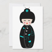 Geisha Cartoon Einladungen (Vorderseite)