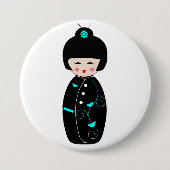Geisha-Cartoon-Knopf Button (Vorderseite)