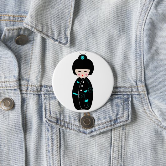 Geisha-Cartoon-Knopf Button (Beispiel)