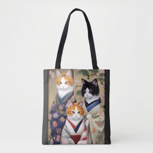 Geisha Cats Tasche (Vorderseite)