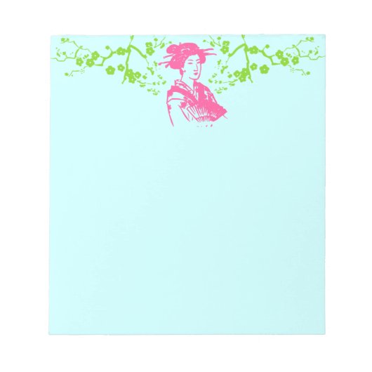Geisha & Cherry Blossoms Notizblock (Vorderseite)