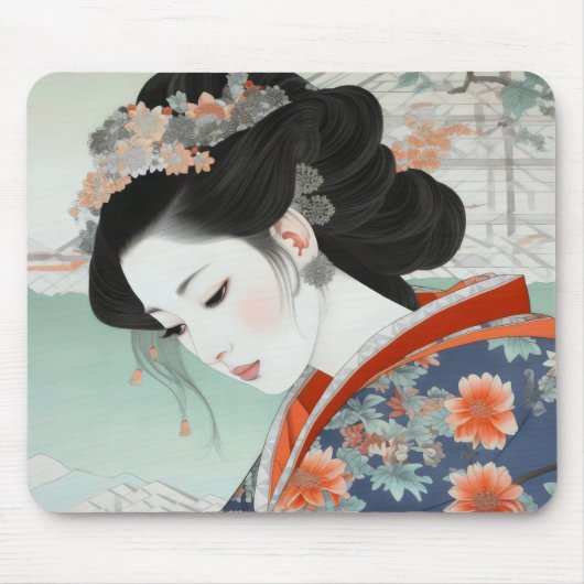 Geisha Colorful Ukiyo-e Mousepad (Vorne)