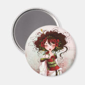 Geisha Coquelicot Magnet (Vorderseite/Rückseite)