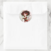 Geisha Coquelicot Runder Aufkleber (Tasche)