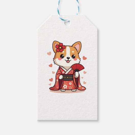 Geisha Corgi Dog Lover Welsh Geschenkanhänger (Vorderseite)