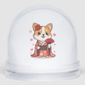 Geisha Corgi Dog Lover Welsh Schneekugeln (Vorderseite)