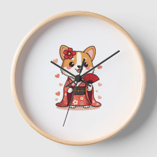 Geisha Corgi Dog Lover Welsh Uhr