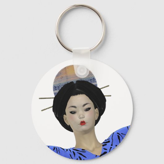 Geisha Customizable Schlüsselanhänger (Vorderseite)
