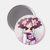 Geisha Dahlia Magnet (Vorderseite/Rückseite)