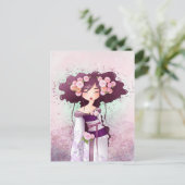 Geisha Dahlia Postkarte (Stehend Vorderseite)