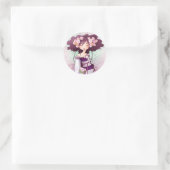 Geisha Dahlia Runder Aufkleber (Tasche)