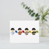 Geisha Dolls Postkarte (Stehend Vorderseite)