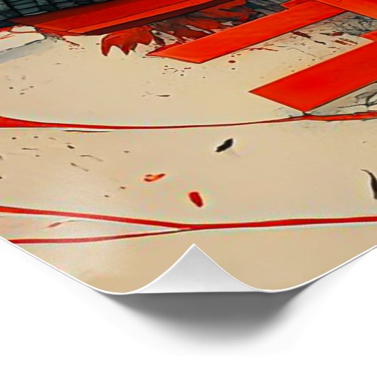 Geisha & Dragon - Japanische Kunst Poster (Ecke)