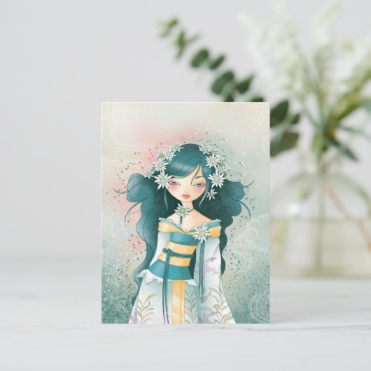 Geisha Edelweïss Postkarte (Stehend Vorderseite)