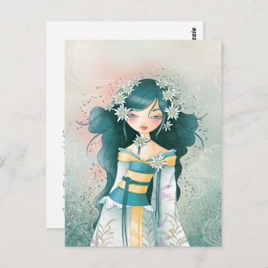 Geisha Edelweïss Postkarte (Vorne/Hinten)