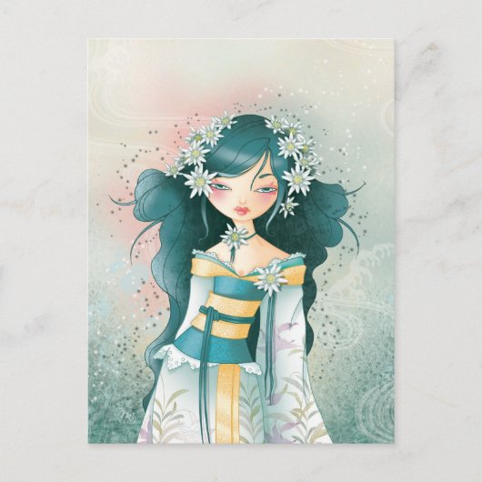 Geisha Edelweïss Postkarte (Vorderseite)