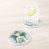 Geisha Edelweïss Sandstein Untersetzer (Seite)