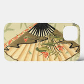 Geisha-Fan mit Blätter und Blumendruck Case-Mate iPhone Hülle (Rückseite (Horizontal))