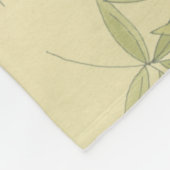 Geisha Fan mit Blätter und Blumendruck Fleecedecke (Ecke)