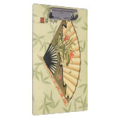 Geisha Fan mit Blätter und Blumendruck Klemmbrett (Rechts)