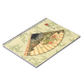 Geisha Fan mit Blätter und Blumendruck Notizblock (Linke Seite)