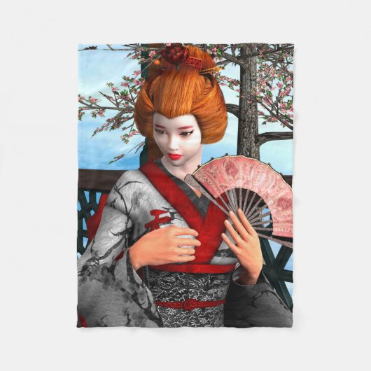 Geisha Fleecedecke (Vorderseite)