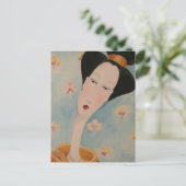 Geisha Floral Postcard Postkarte (Stehend Vorderseite)